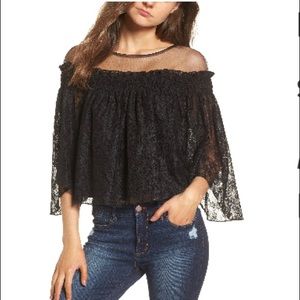 Leith Black Lace blouse